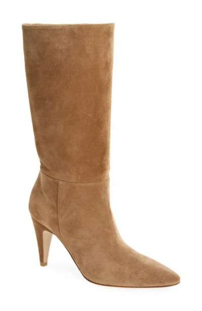 Gianvito Rossi Pointed Toe Suede Finish Ankle Boots In Brown