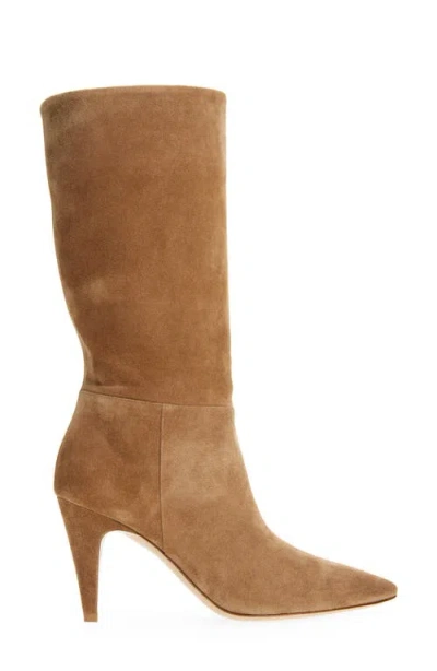 Gianvito Rossi Pointed Toe Suede Finish Ankle Boots In Brown