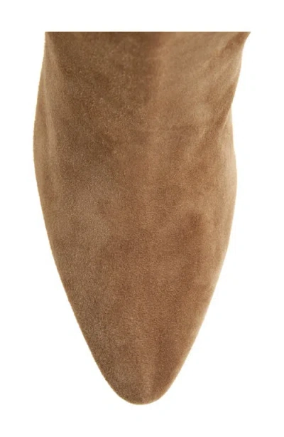 Gianvito Rossi Pointed Toe Suede Finish Ankle Boots In Brown