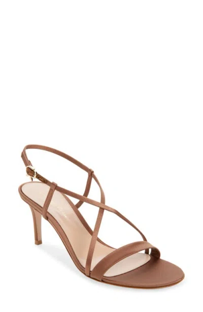 Gianvito Rossi Larisse Strappy Leather Sandals With Gold-tone Detail In Brown