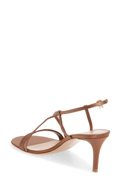 Gianvito Rossi Larisse Strappy Leather Sandals With Gold-tone Detail In Brown