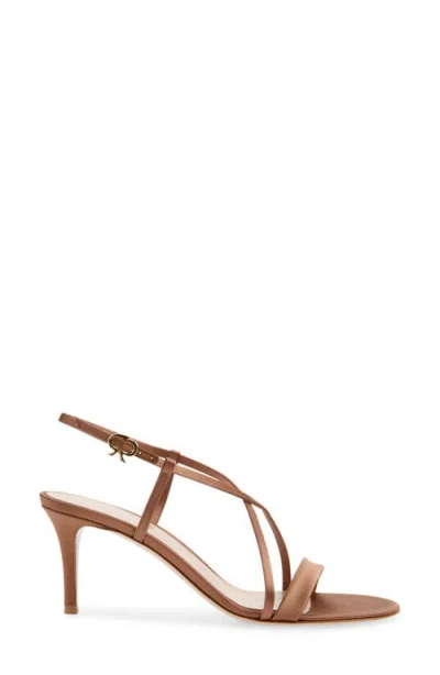 Gianvito Rossi Larisse Strappy Leather Sandals With Gold-tone Detail In Brown