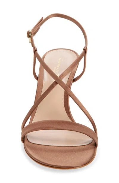 Gianvito Rossi Larisse Strappy Leather Sandals With Gold-tone Detail In Brown