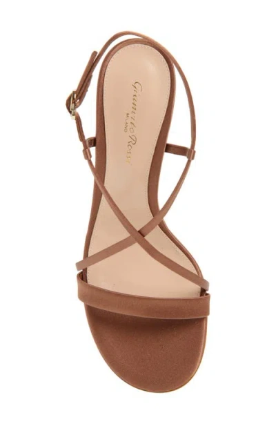Gianvito Rossi Larisse Strappy Leather Sandals With Gold-tone Detail In Brown