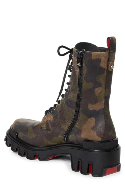 Christian Louboutin Trott Dune Camo Print Combat Boot In Multi