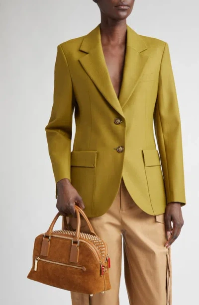 Christian Louboutin Funky Empire Spike Leather Bowling Satchel In Brown