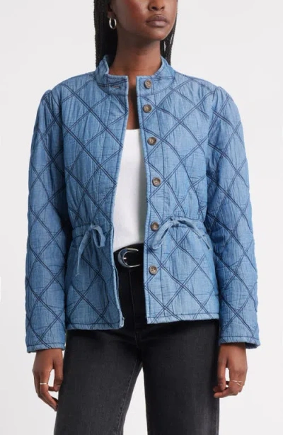 Treasure & Bond Quilted Cotton Jacket In Blue
