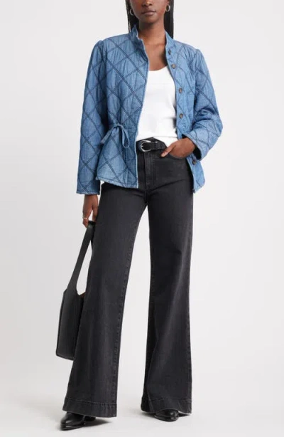 Treasure & Bond Quilted Cotton Jacket In Blue
