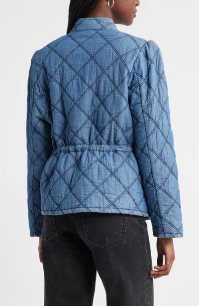 Treasure & Bond Quilted Cotton Jacket In Blue