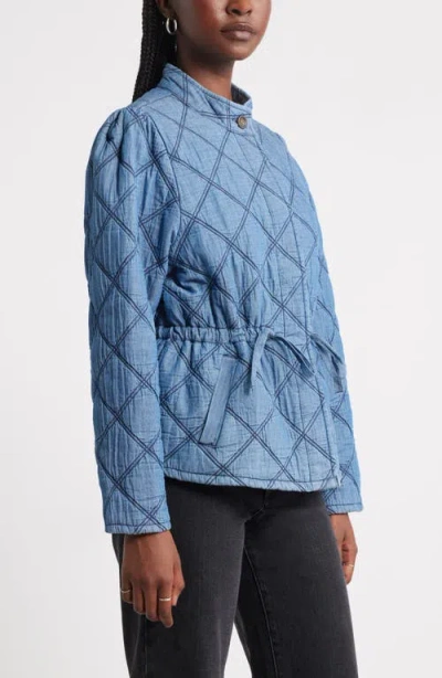 Treasure & Bond Quilted Cotton Jacket In Blue