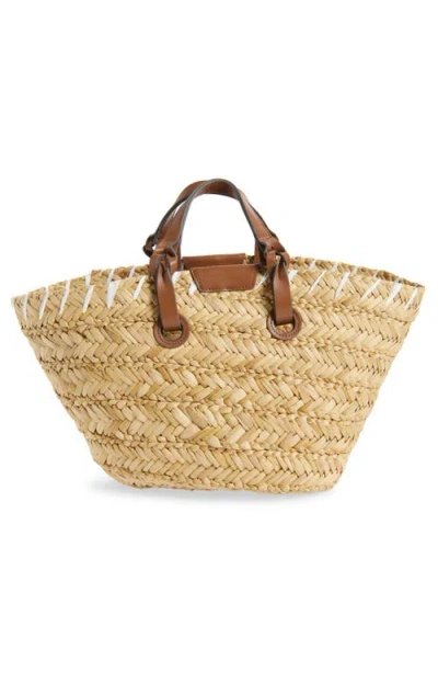 Anya Hindmarch Small Eyes Seagrass Basket Tote In Brown
