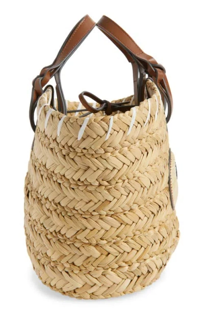 Anya Hindmarch Small Eyes Seagrass Basket Tote In Brown