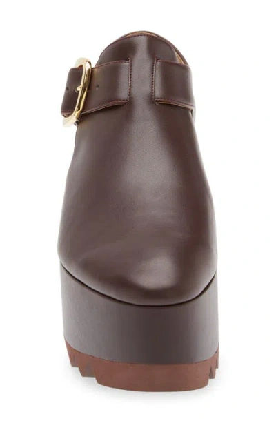 Stella Mccartney Elyse Closed-toe T-bar Platform Sandal In Brown