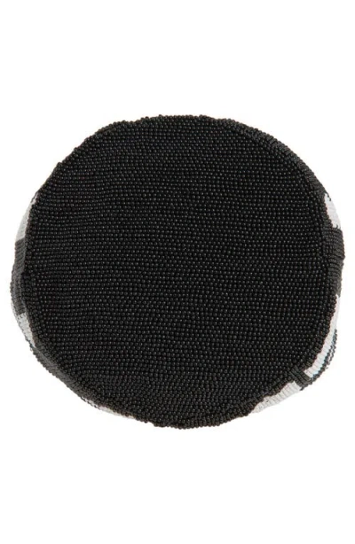 Jw Anderson Mini Beaded Shoulder Bag With Abstract Patterns In Black