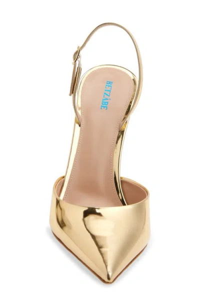 Betzábe Sofia Pointed Toe Slingback Pump In Gold