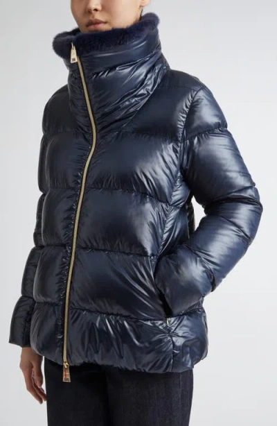 Herno Shiny Nylon Down Jacket In Blue