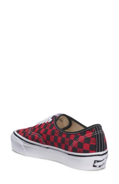 Valentino Garavani And Vans Low-top Trainer In Fabric With Vlogo Checkerboard Print In Red