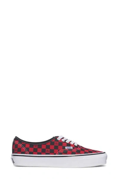 Valentino Garavani And Vans Low-top Trainer In Fabric With Vlogo Checkerboard Print In Red