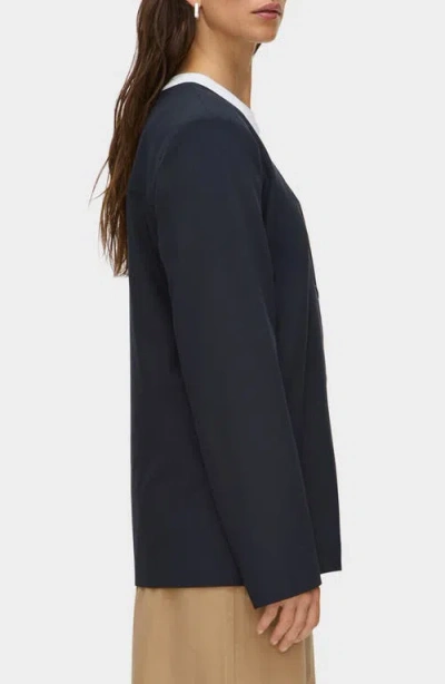 Aligne Rae Collarless Jacket In Blue