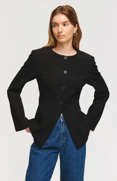 Aligne Daphne Collarless Jacket In Black