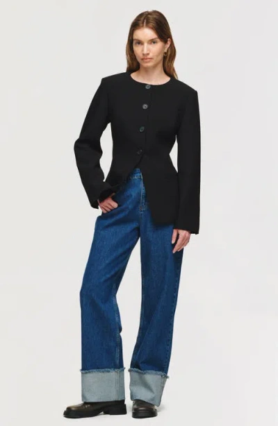 Aligne Daphne Collarless Jacket In Black