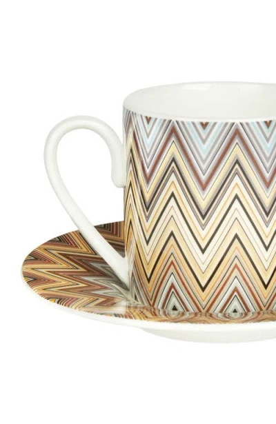 Missoni Home Jarris Set Of 6 Coffee Cups & Saucers In Brown