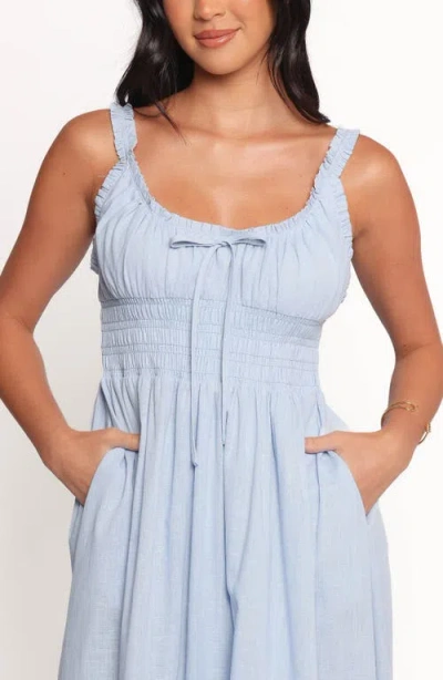 Petal And Pup Petal & Pup Auguste Smocked Cotton Midi Sundress In Blue