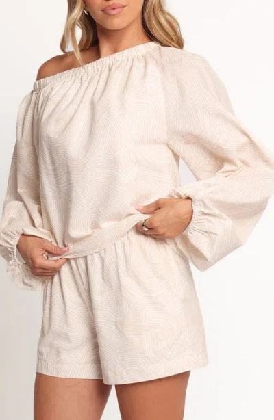 Petal And Pup Petal & Pup Zion One-shoulder Cotton & Linen Top In Neutral