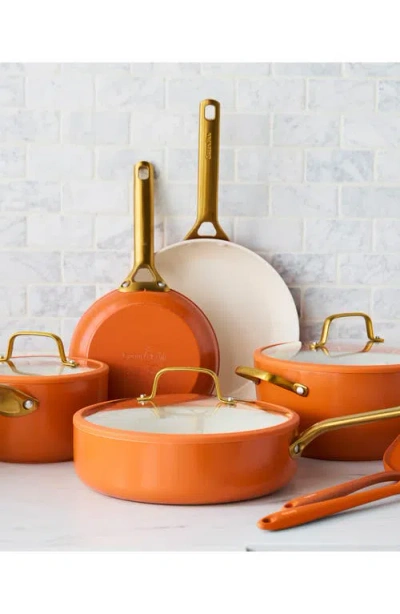 Greenpan Reserve Pro 10-piece Ceramic Nonstick Cookware Set In Orange