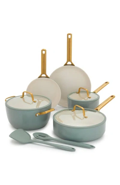 Greenpan Reserve Pro 10-piece Ceramic Nonstick Cookware Set In Green