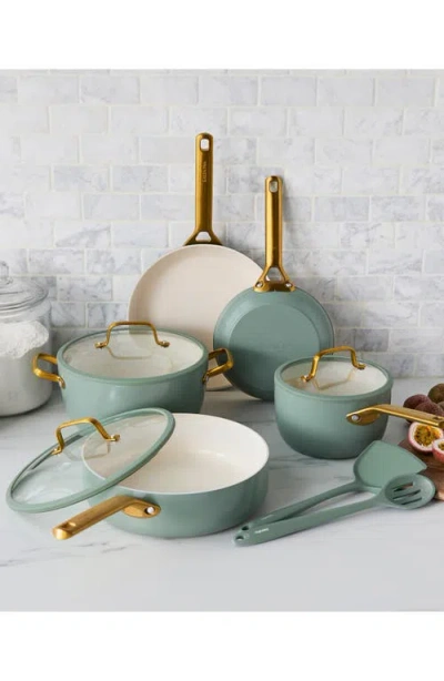 Greenpan Reserve Pro 10-piece Ceramic Nonstick Cookware Set In Green