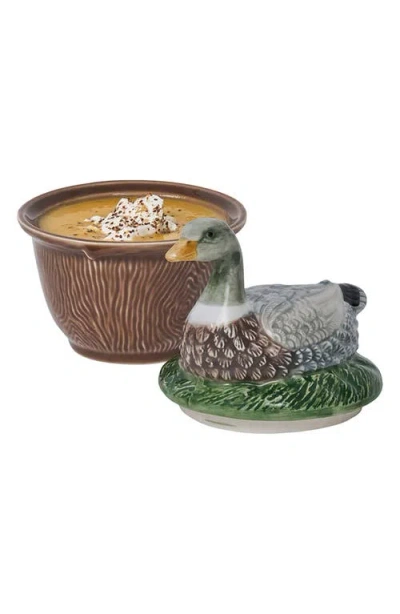 Juliska Forest Walk Duck Bowl With Lid In Brown