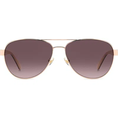 Kate Spade New York Polina 61mm Gradient Oversize Pilot Sunglasses In Gold