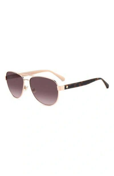 Kate Spade New York Polina 61mm Gradient Oversize Pilot Sunglasses In Gold