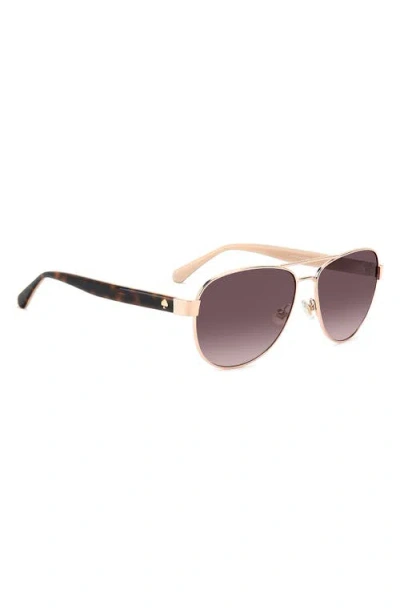 Kate Spade New York Polina 61mm Gradient Oversize Pilot Sunglasses In Gold