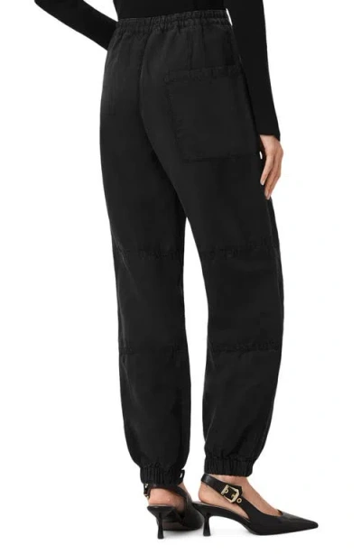Allsaints Val Cargo Linen Blend Trousers In Black