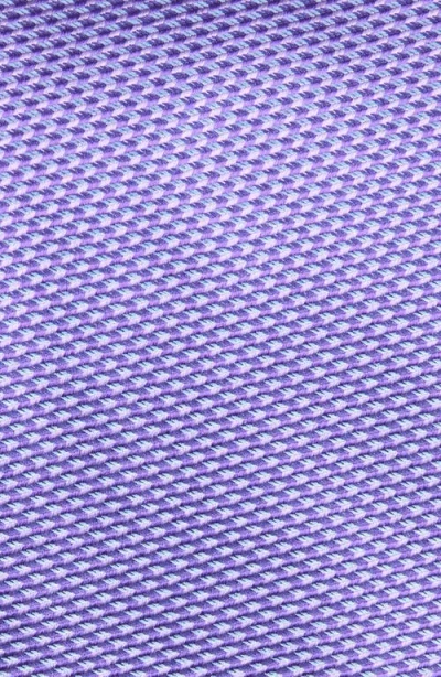 David Donahue Micro Geo Pattern Silk Classic Tie In Black