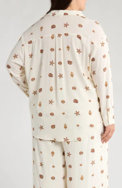 Sugarlips Cerise Dalton Shell Print Button-up Shirt In Multi