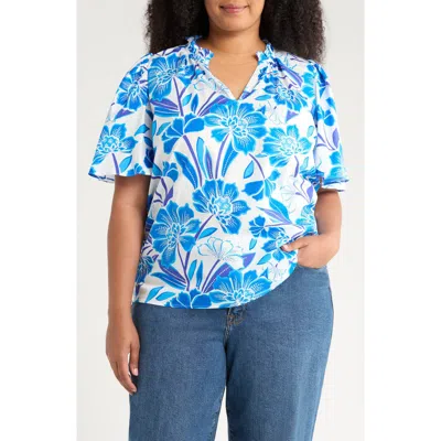 Sugarlips Maci Eve Floral Flutter Sleeve Top In Multi