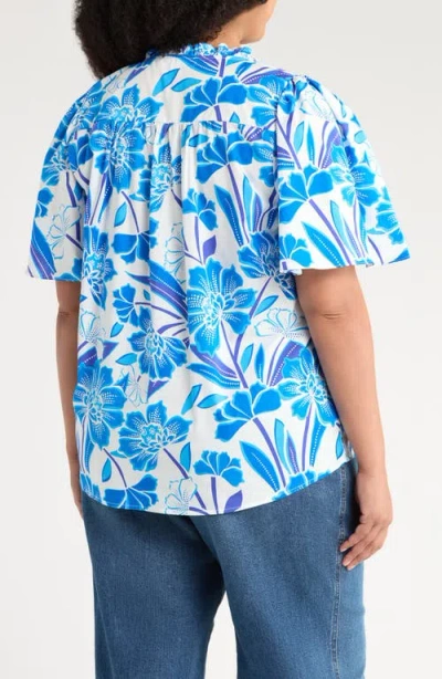 Sugarlips Maci Eve Floral Flutter Sleeve Top In Multi