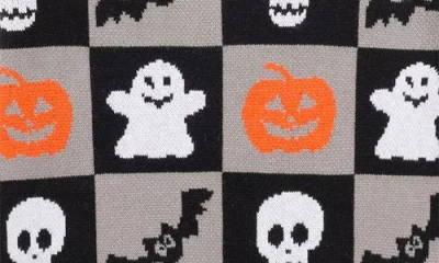 Andy & Evan Kids' Halloween Jacquard Cotton Crewneck Sweater In Multi