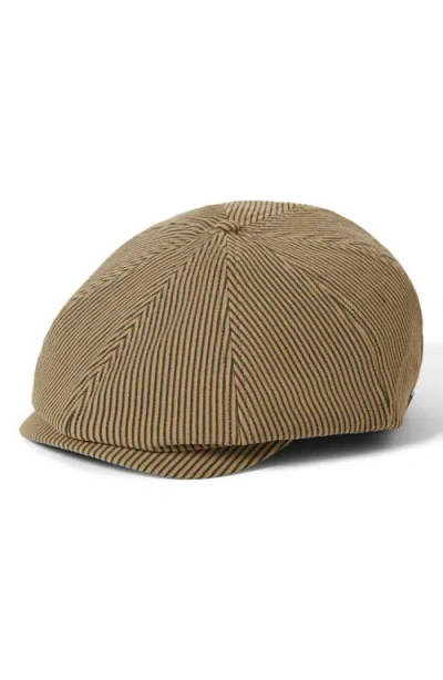Brixton Brood Stripe Driving Cap In Green