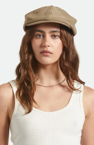 Brixton Brood Stripe Driving Cap In Green