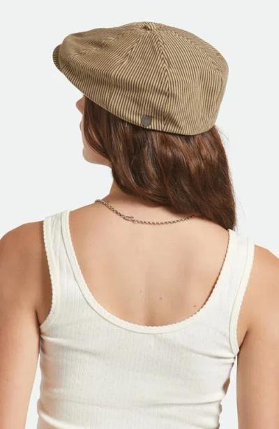 Brixton Brood Stripe Driving Cap In Green
