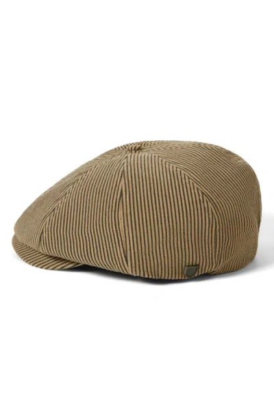 Brixton Brood Stripe Driving Cap In Green