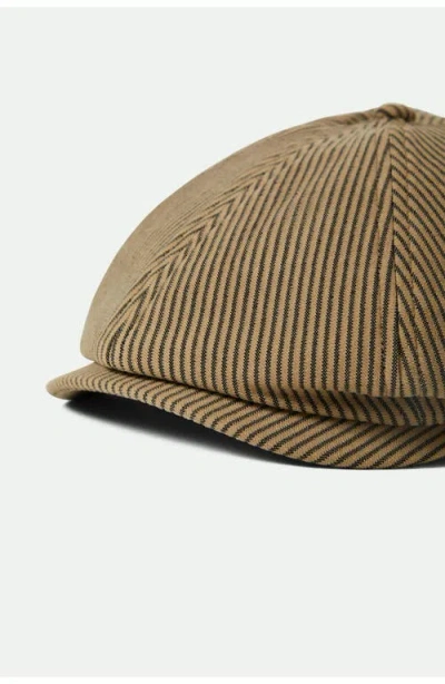 Brixton Brood Stripe Driving Cap In Green