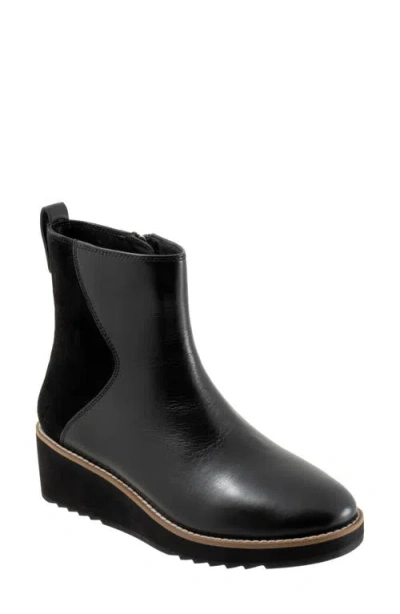 Trotters Wynona Platform Wedge Bootie In Black