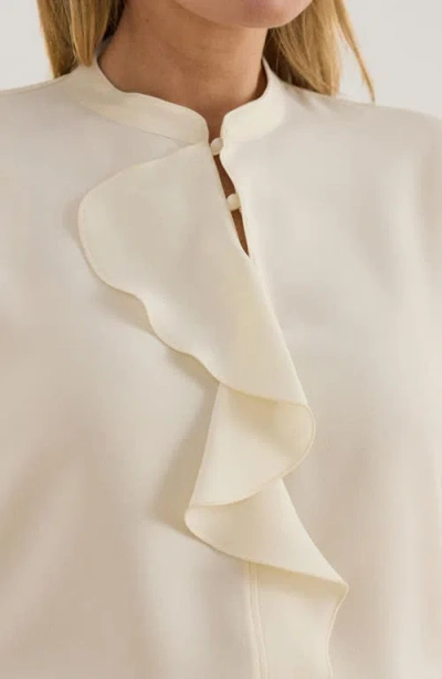 Ralph Lauren Women's Ruffle-trimmed Georgette Tunic In Neutral