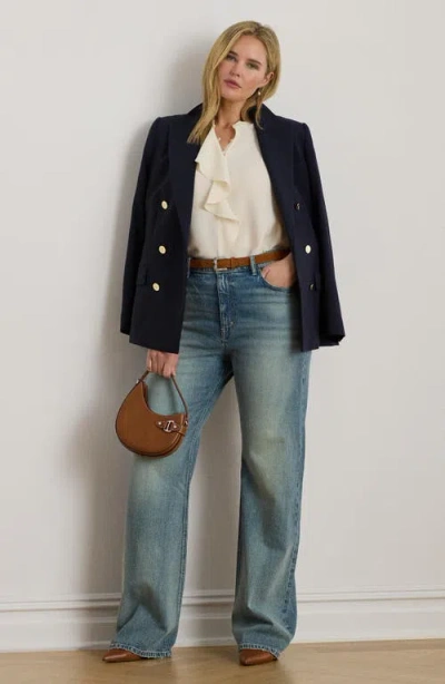 Ralph Lauren Women's Ruffle-trimmed Georgette Tunic In Neutral