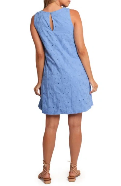 Petal And Pup Petal & Pup Zita Eyelet Embroidery Sleeveless Shift Dress In Blue
